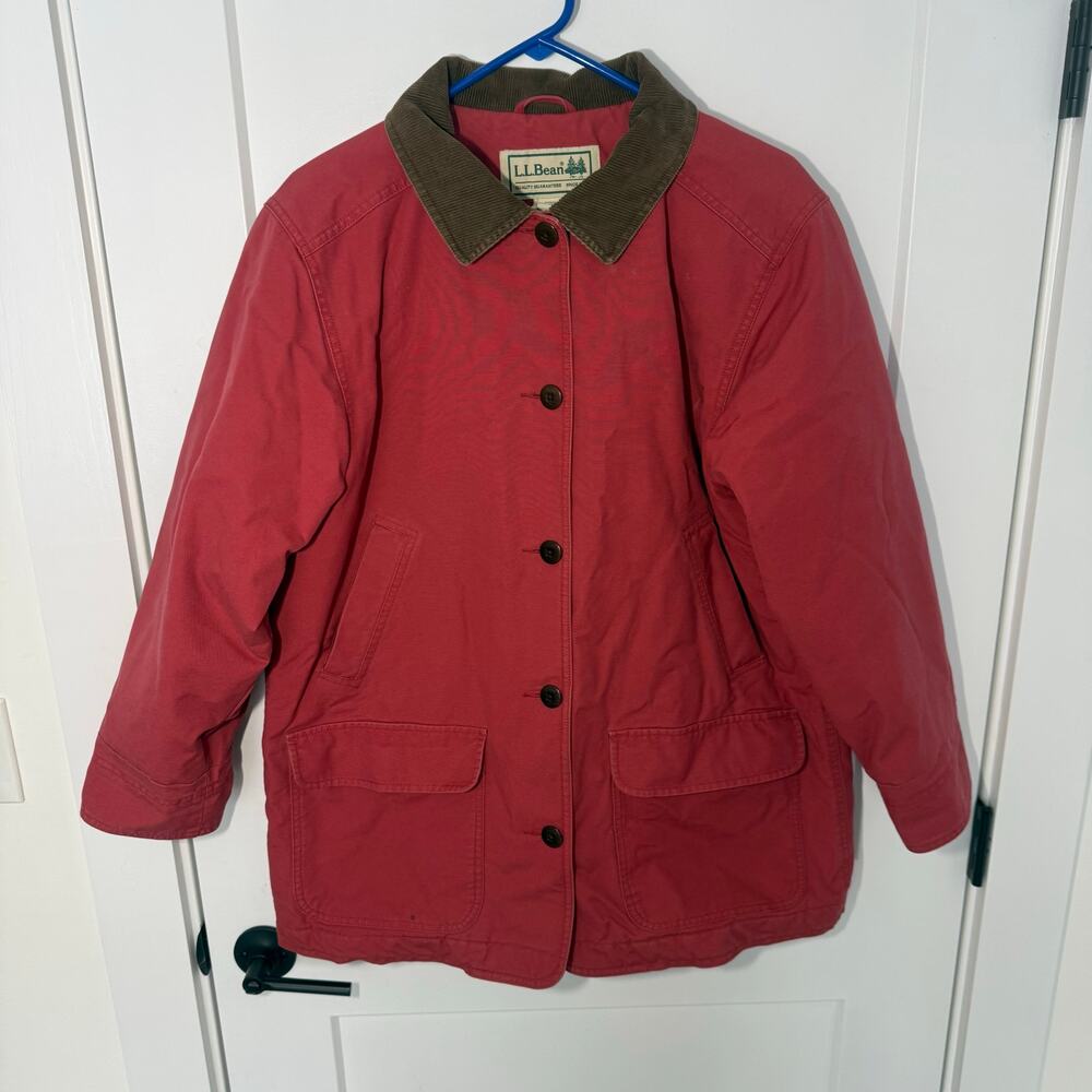 VTG LL Bean Heavyweight Canvas Barn Chore Jacket, Corduroy Collar, Insualted - Picture 14 of 14